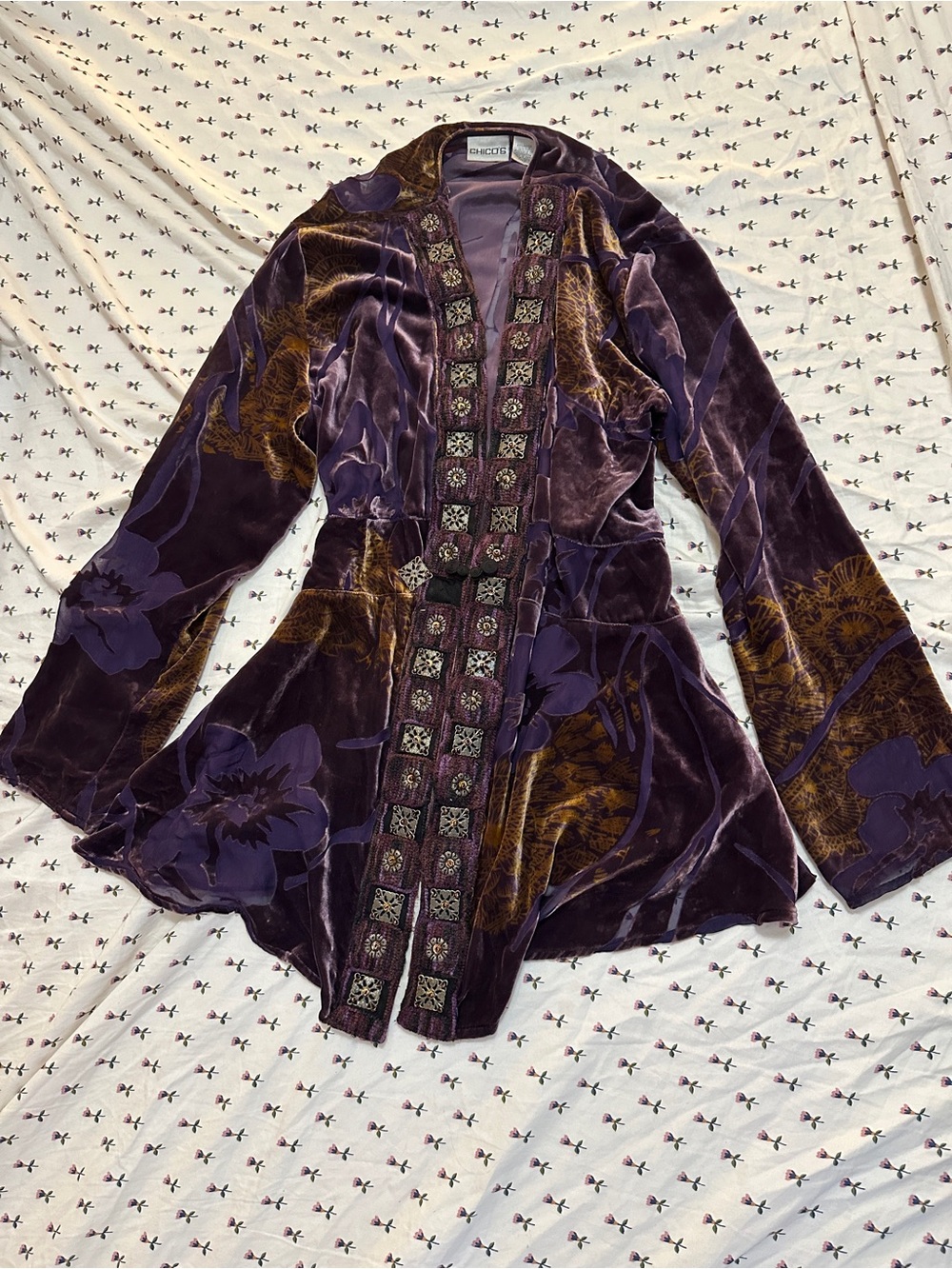 Chico's Plum Velvet Jacket